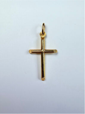 18K Solid Yellow Gold Gori & Zucchi Religious Crucifix Cross VTG Pendant Italy